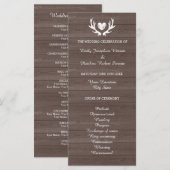 houtnerf herten gewei bruiloft programma programmakaart (Voorkant / Achterkant)