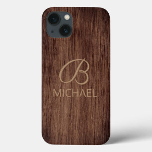 Houtnerf Hout Met Monogram Gepersonaliseerde Naam Case-Mate iPhone Case