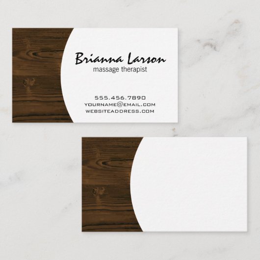 houtnerf | massagetherapeut visitekaartje (Voorkant / Achterkant)