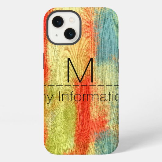 Houtnerf Monogram iPhone Hoesje (Achterkant)