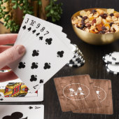 Houtnerf Monogram Persoonlijke Initiaal & Naam Pokerkaarten (Insitu)