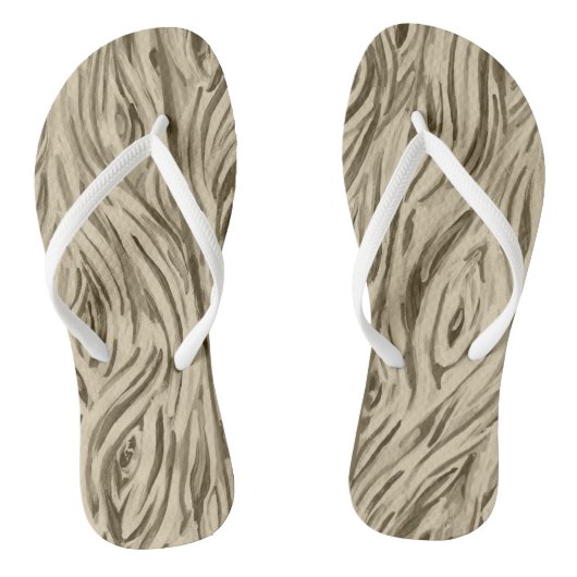 houtnerf plank flip flops sandalen (Voetbed)