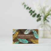 Houtnerf Rand | Palmbladeren | Natuurlijk Visitekaartje (Staand voorkant)