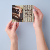 houtnerf rustieke dessert chocoladetaart bakkerij flyer (Hand)