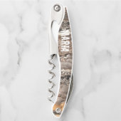 Houtnerf Rustieke Monogram Kurkentrekker (Voorkant)