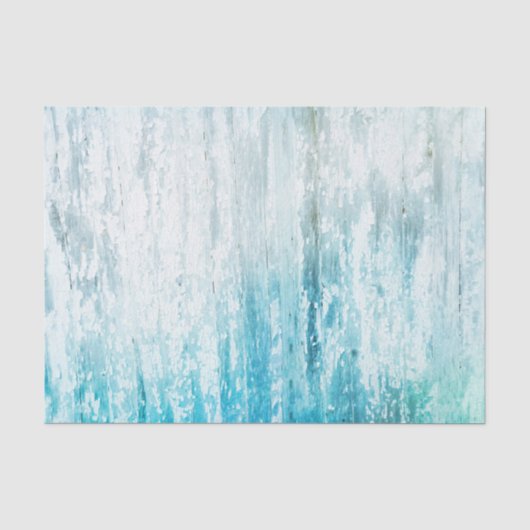 Houtnerf Teal Witte Rustieke Textuur Decoupage Tissuepapier (Voorkant)