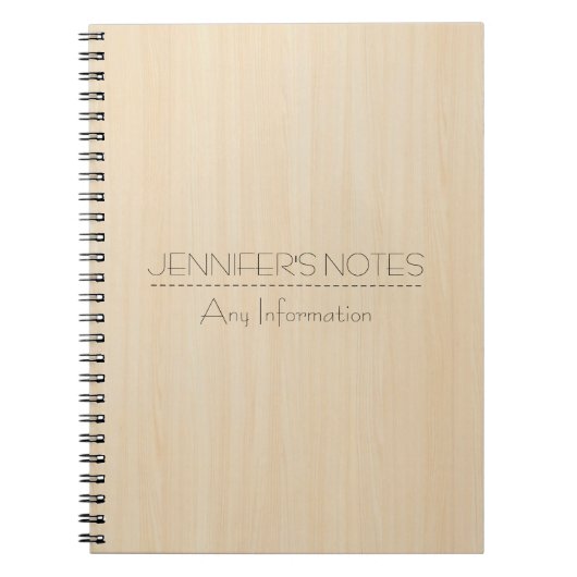 Houtnerf Textuur Monogram Notitieboek (Voorkant)