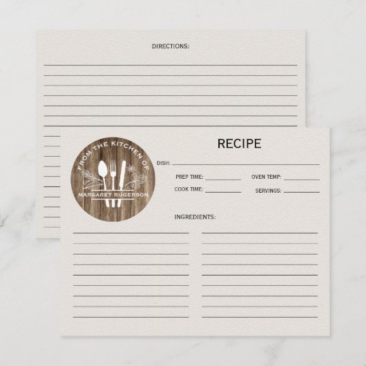 Houtnerf Van de Keuken van Monogram Recept (Voorkant / Achterkant)