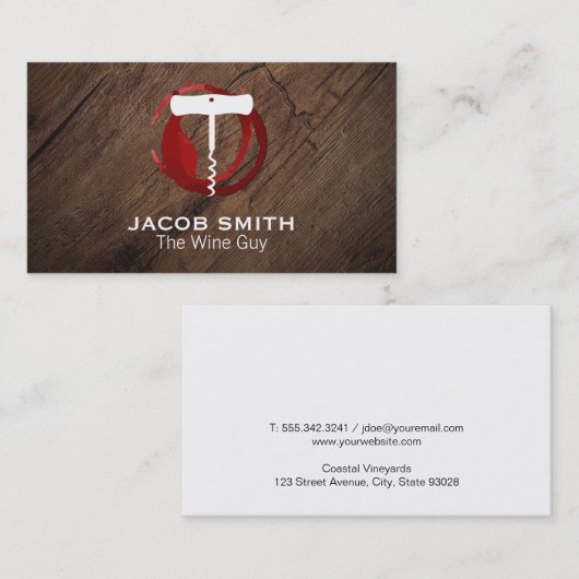 Houtnerf | Wijnopener | Wijnopener Visitekaartje (Voorkant / Achterkant)