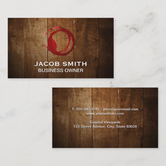 Houtnerf | Wijnvleklogo Visitekaartje (Voorkant / Achterkant)