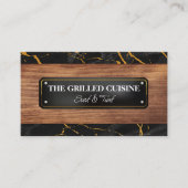 houtnerf | Zwart Goud Marmer | Lux Visitekaartje (Voorkant)