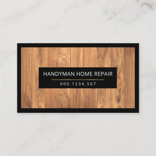 Houtnerf Zwart Handyman Lijst Visitekaartje (Voorkant)