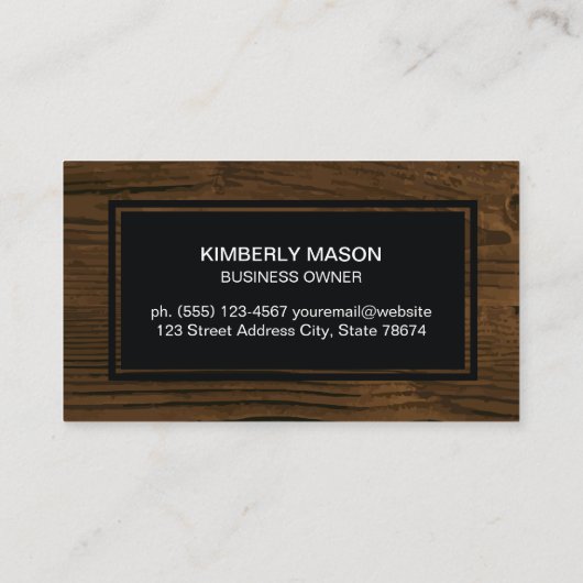 houtnerf | Zwarte Lijsten banner Visitekaartje (Achterkant)