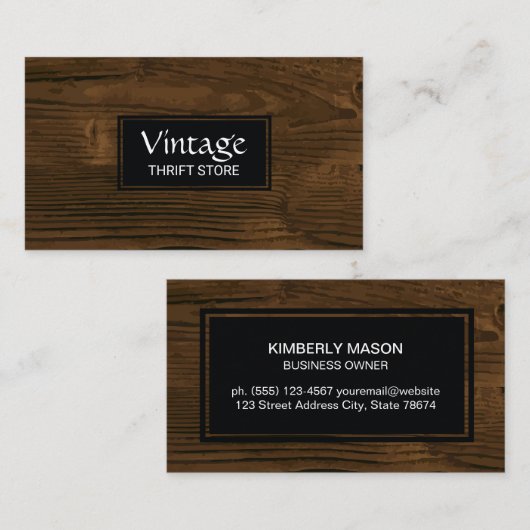 houtnerf | Zwarte Lijsten banner Visitekaartje (Voorkant / Achterkant)