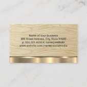 Houtnerfpatroon | Visitekaartje met gouden metalen (Achterkant)