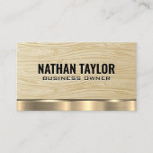 Houtnerfpatroon | Visitekaartje met gouden metalen (Voorkant)