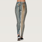 Houtnerfstructuur in bruine tinten leggings (Achterkant)