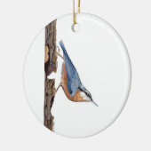 Houtnestvogel (Sitta Europaea) Keramisch Ornament (Links)