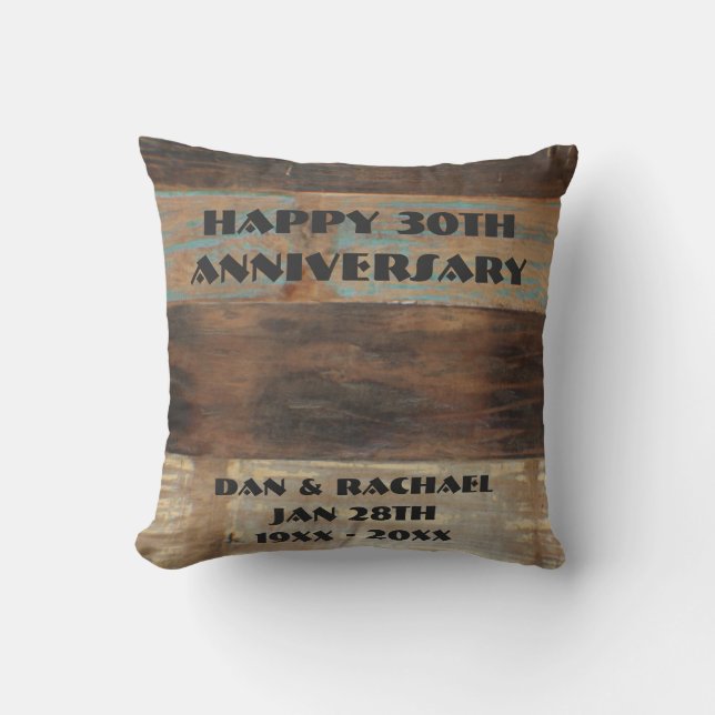 Houtpaneel 30e Jubileum Kussen (Voorkant)