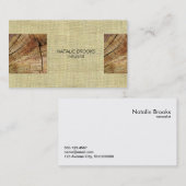 Houtpaneel en Linnen Stitch look Visitekaartje (Voorkant / Achterkant)