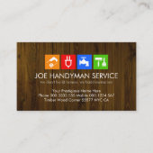 Houtpaneel Handyman Gereedschap Visitekaartje (Voorkant)