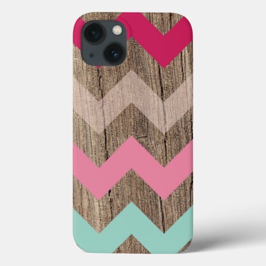 Houtpastel chevron zigzag zagzag patroon chic Case-Mate iPhone case (Achterkant)