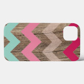 Houtpastel chevron zigzag zagzag patroon chic Case-Mate iPhone case (Achterkant (horizontaal))