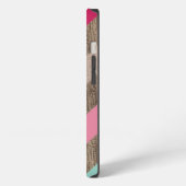 Houtpastel chevron zigzag zagzag patroon chic iPhone hoesje (Linkerkant)