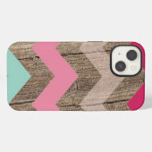 Houtpastel chevron zigzag zagzag patroon chic iPhone hoesje (Achterkant horizontaal)