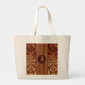 Houtpatroon Grote Tote Bag (Achterkant)