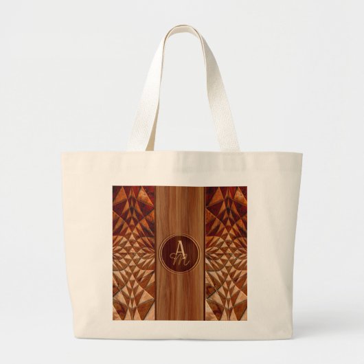 Houtpatroon Grote Tote Bag (Voorkant)
