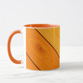 Houtpatroon oranje koffiemok mok