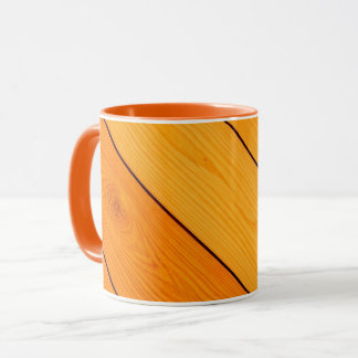 Houtpatroon oranje koffiemok mok