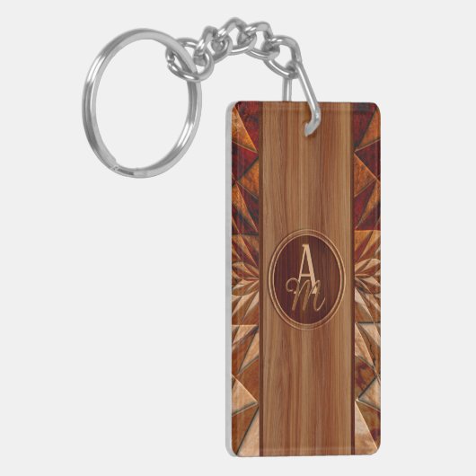 Houtpatroon Sleutelhanger (Voorkant Links)