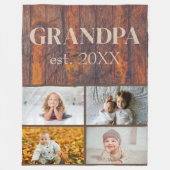 Houtpatroon voor opa Fleece Blanket (Voorkant)