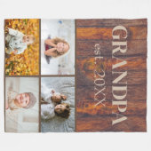 Houtpatroon voor opa Fleece Blanket (Voorkant (Horizontaal))