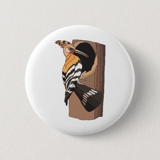 houtpecker ronde button 5,7 cm (Voorkant)