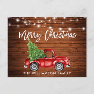 Houtpenseel Manuscript Lights  Truck Tree Briefkaart