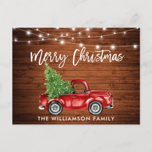 Houtpenseel Manuscript Lights  Truck Tree Briefkaart (Voorkant)