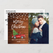 Houtpenseel Script Lights Vrachtwagen Kerstmis Briefkaart (Voorkant / Achterkant)