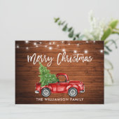 Houtpenseellampjes Kerstboom Feestdagenkaart (Staand voorkant)