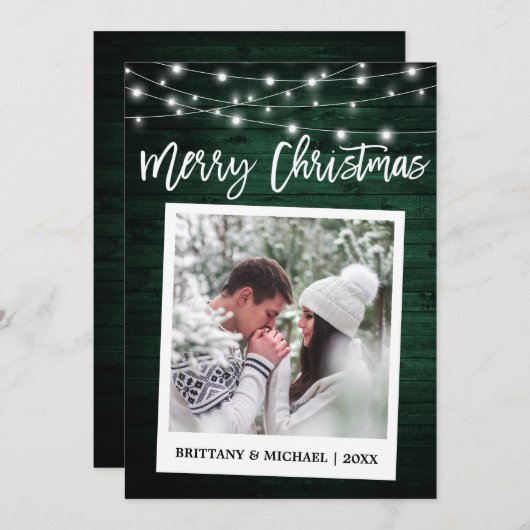 Houtpenseelscript voor onmiddellijke camera met ke feestdagenkaart (Voorkant / Achterkant)