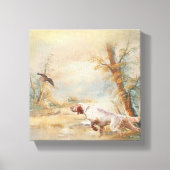 Houtpik Jacht met Engelse Setter in bos, Ar Canvas Afdruk (Voorkant)
