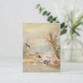 Houtpik Jacht met Engelse Setter in bos, Ar Feestdagenkaart (Staand voorkant)