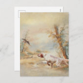 Houtpik Jacht met Engelse Setter in bos, Ar Feestdagenkaart (Voorkant / Achterkant)