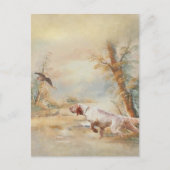 Houtpik Jacht met Engelse Setter in bos, Ar Feestdagenkaart (Voorkant)