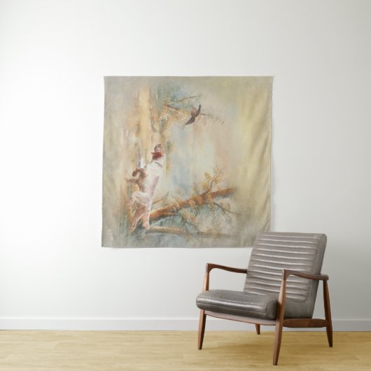 Houtpik Jacht met Engelse Setter in bos, Ar Wandkleed (In Situ (horizontaal))