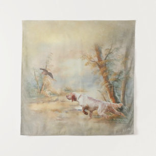 Houtpik Jacht met Engelse Setter in bos, Ar Wandkleed