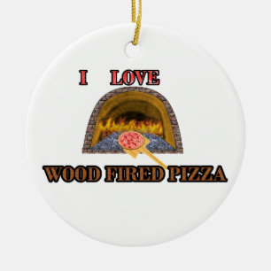 houtpizza keramisch ornament