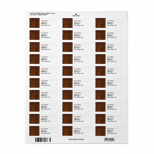 Houtplaat van textiel etiket (Full Sheet)